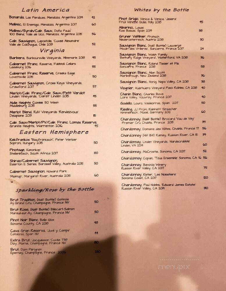 West End Wine Bar & Pub - Purcellville, VA menu_pic