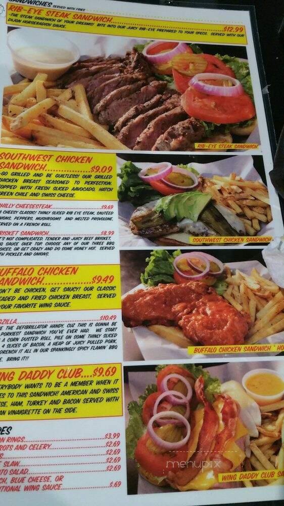 Wing Daddy's Sauce House - San Antonio, TX menu_pic