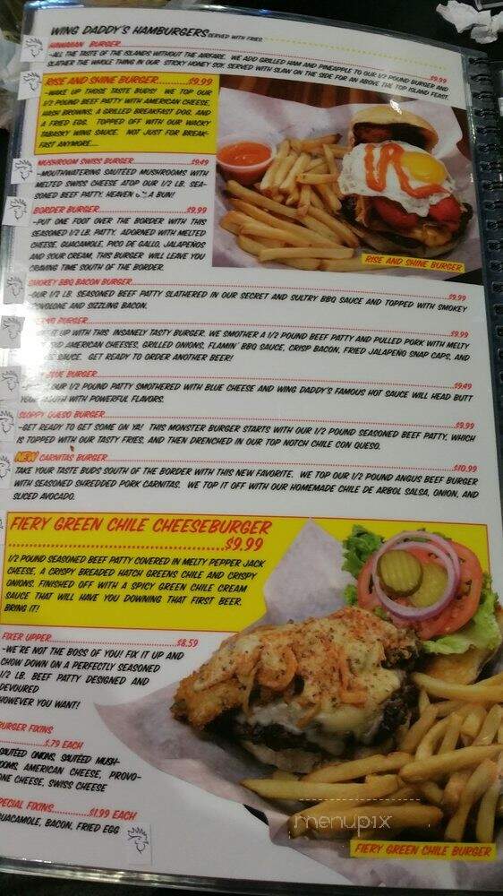 Wing Daddy's Sauce House - San Antonio, TX menu_pic