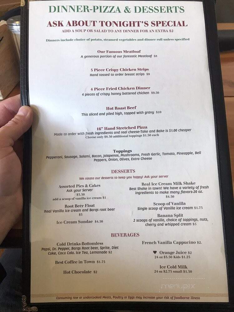 Antler Grill - Bly, OR menu_pic