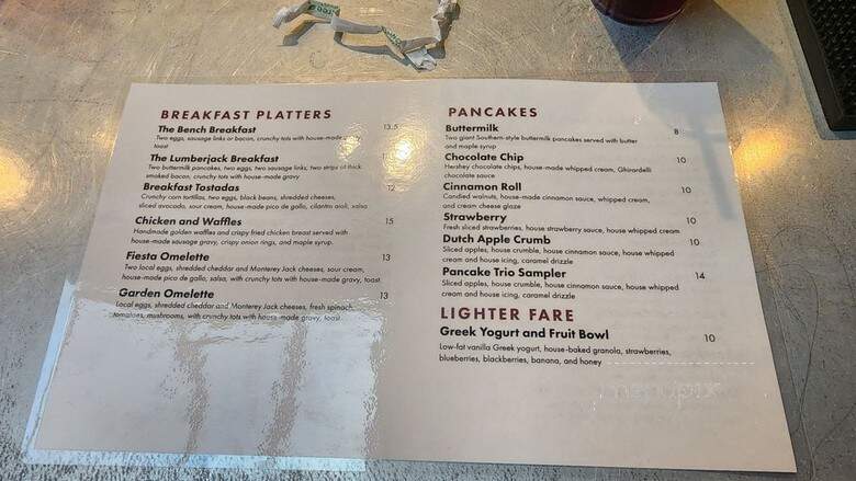 Burger Bench - Escondido, CA menu_pic