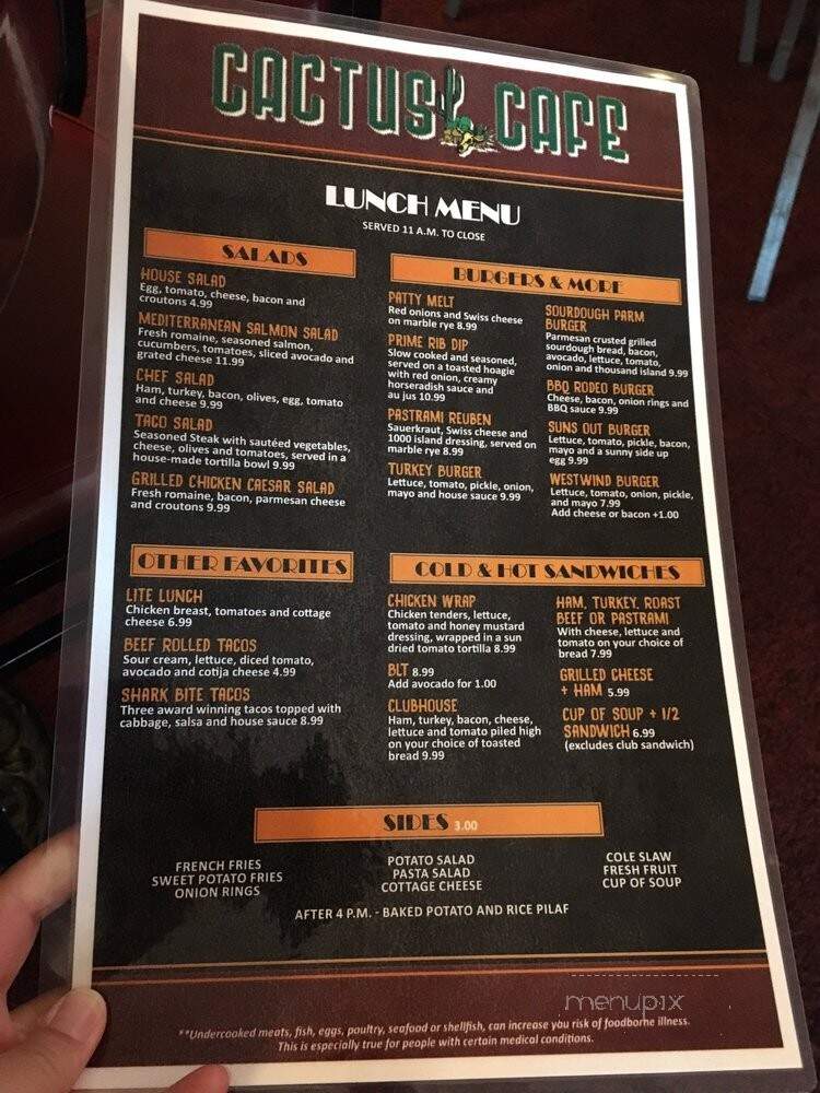 Cactus Cafe - Yuma, AZ menu_pic