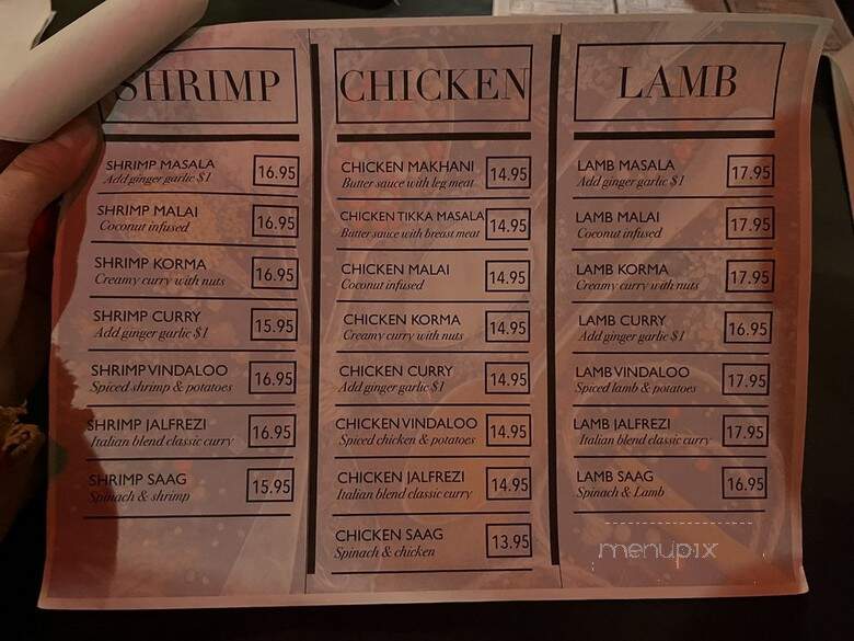 Cafe India - Visalia, CA menu_pic