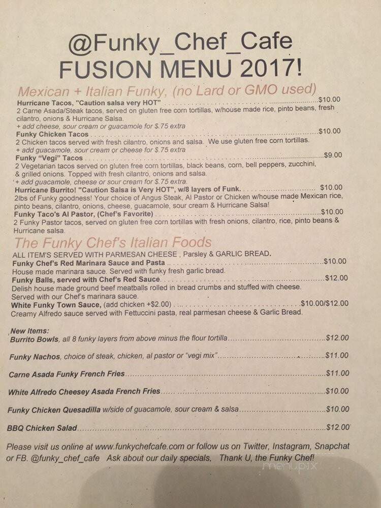 Funky Chef Cafe Truck - Culver City, CA menu_pic