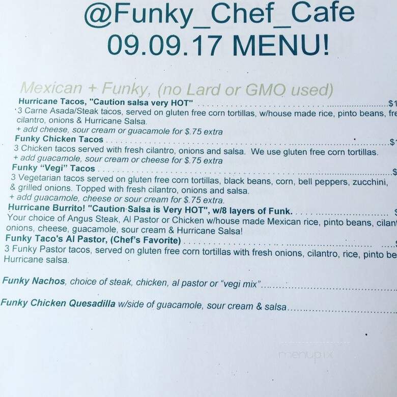 Funky Chef Cafe Truck - Culver City, CA menu_pic