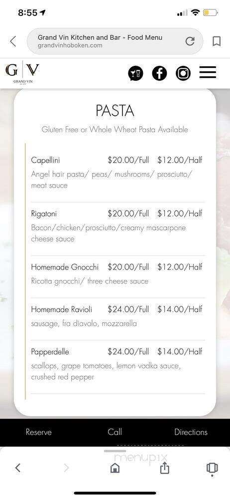 Grand Vin - Hoboken, NJ menu_pic