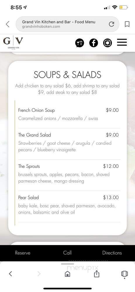 Grand Vin - Hoboken, NJ menu_pic