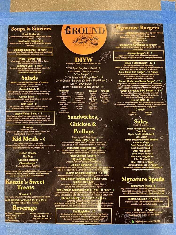 Ground - Franklin, TN menu_pic