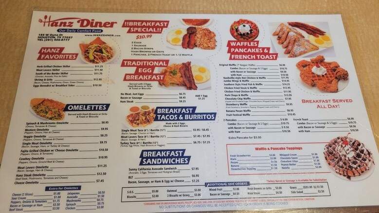 Hanz Diner - Houston, TX menu_pic