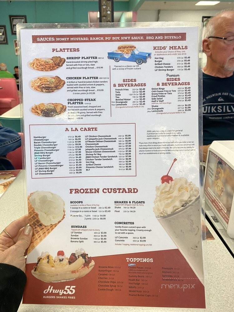 Hwy 55 Burgers Shakes & Fries - Spring Hill, TN menu_pic
