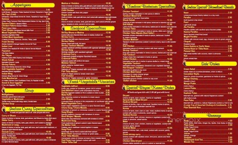 Indian Curry Heights - Brooklyn, NY menu_pic