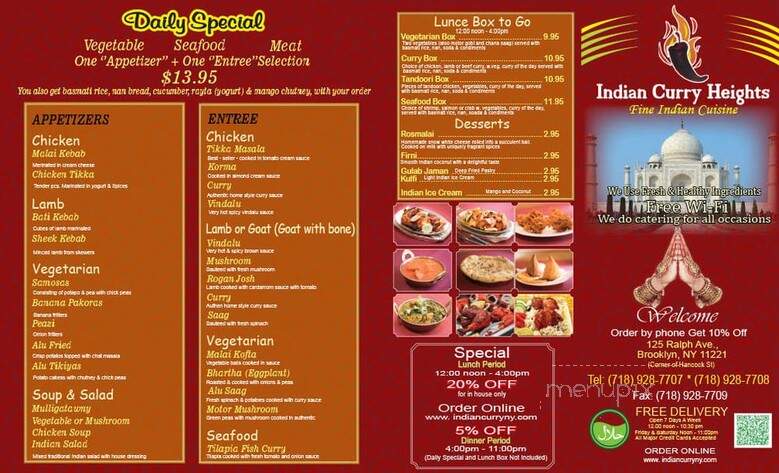 Indian Curry Heights - Brooklyn, NY menu_pic