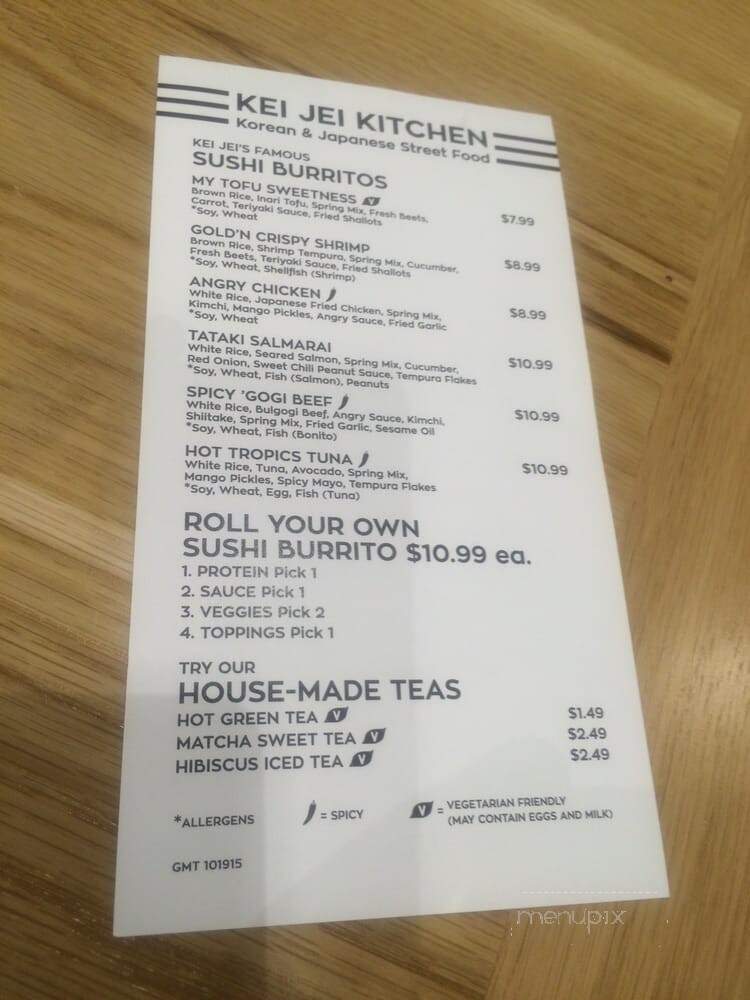 Kei Jei Kitchen - Germantown, TN menu_pic