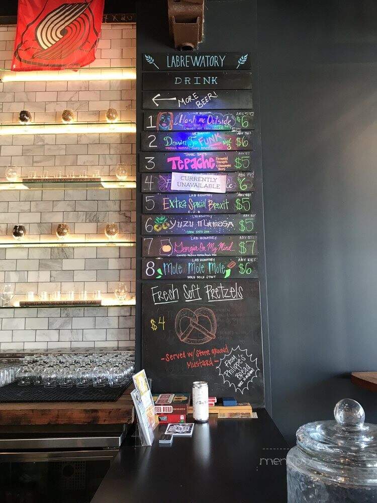 Labrewatory - Portland, OR menu_pic