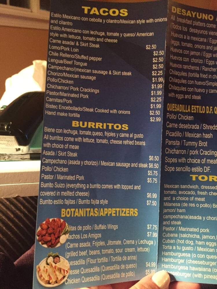 Los 2 Amigos - Rolling Meadows, IL menu_pic