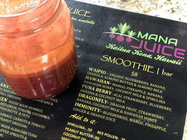 Mana Juice & Grill - Kailua Kona, HI menu_pic