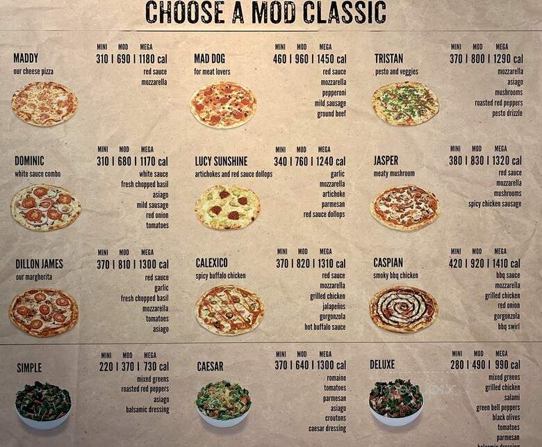 MOD Pizza - Happy Valley, OR menu_pic