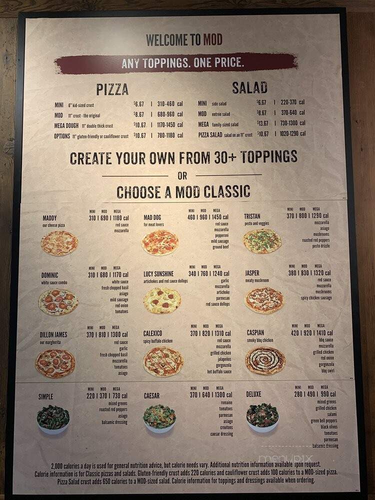 MOD Pizza - Happy Valley, OR menu_pic