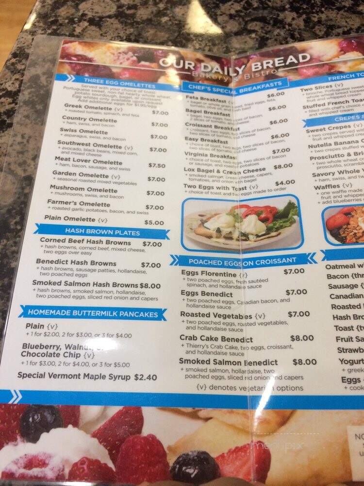 Our Daily Bread - Salem, VA menu_pic