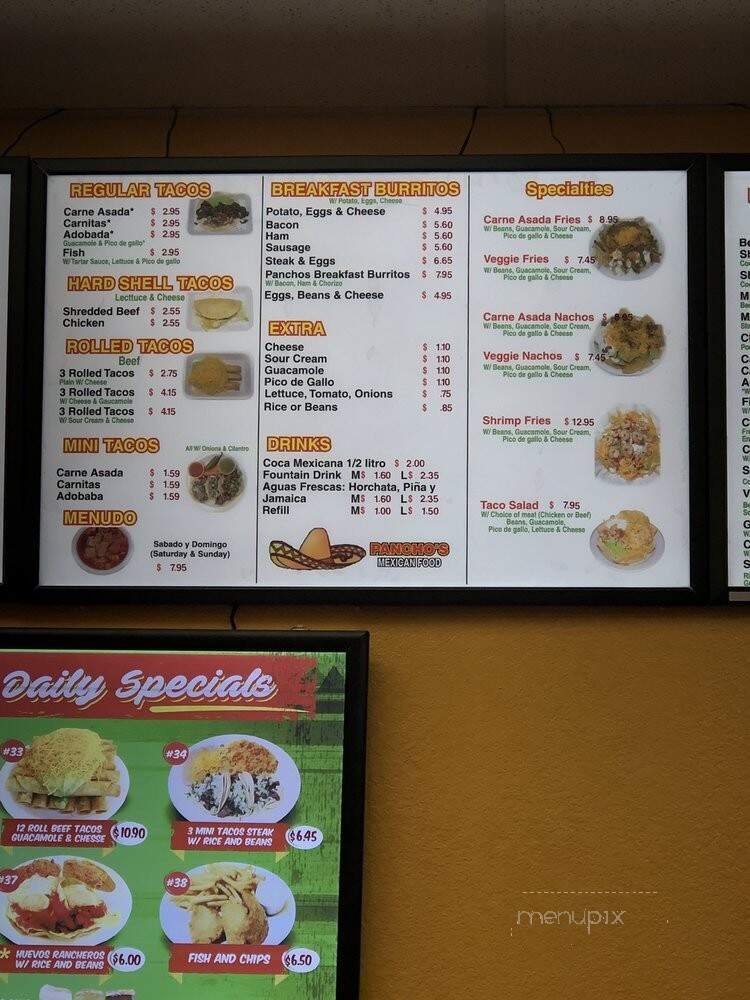 Pancho's Mexican Food - Las Vegas, NV menu_pic