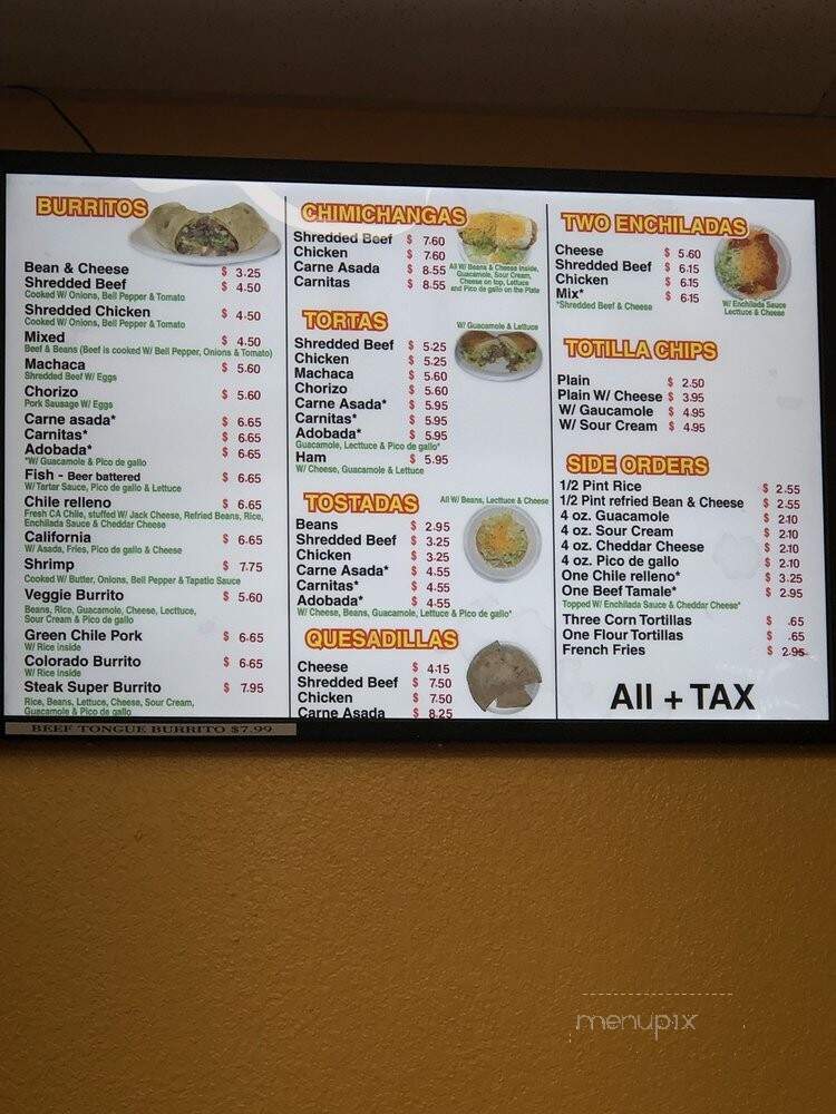 Pancho's Mexican Food - Las Vegas, NV menu_pic