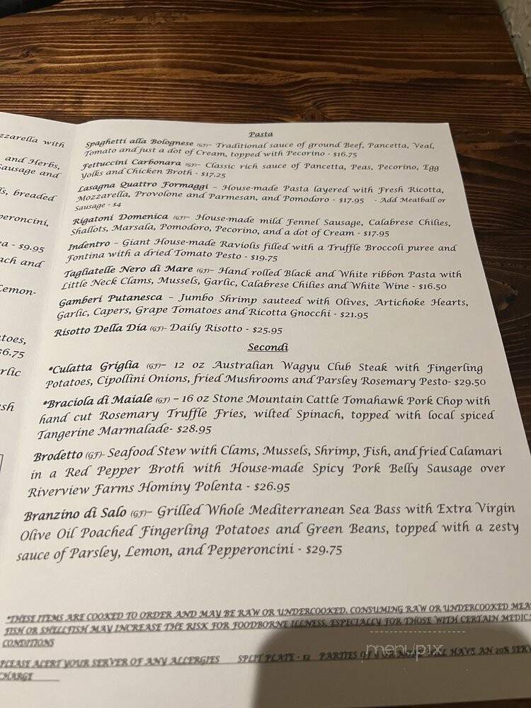 Piastra - Marietta, GA menu_pic