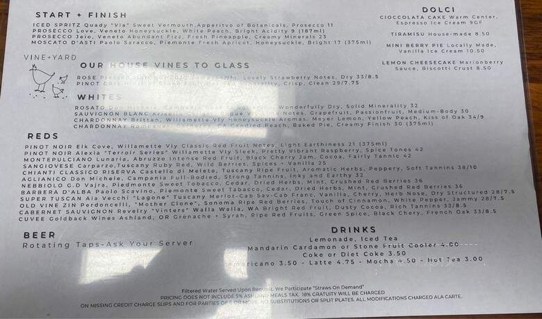 Pie + Vine - Ashland, OR menu_pic