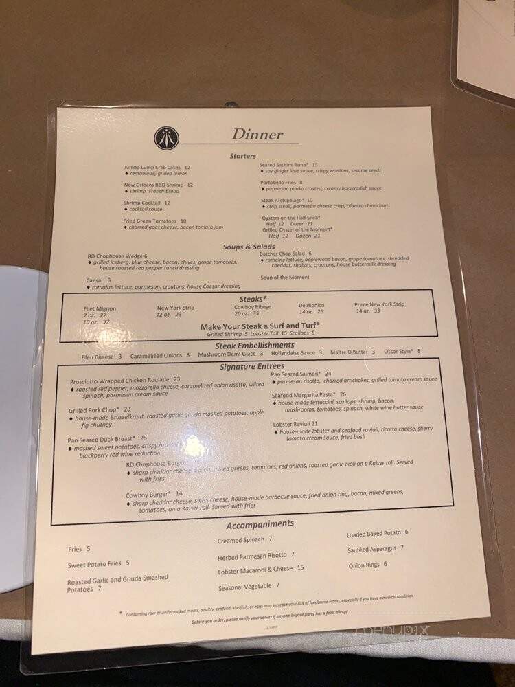 R Davidson Chophouse - Tuscaloosa, AL menu_pic