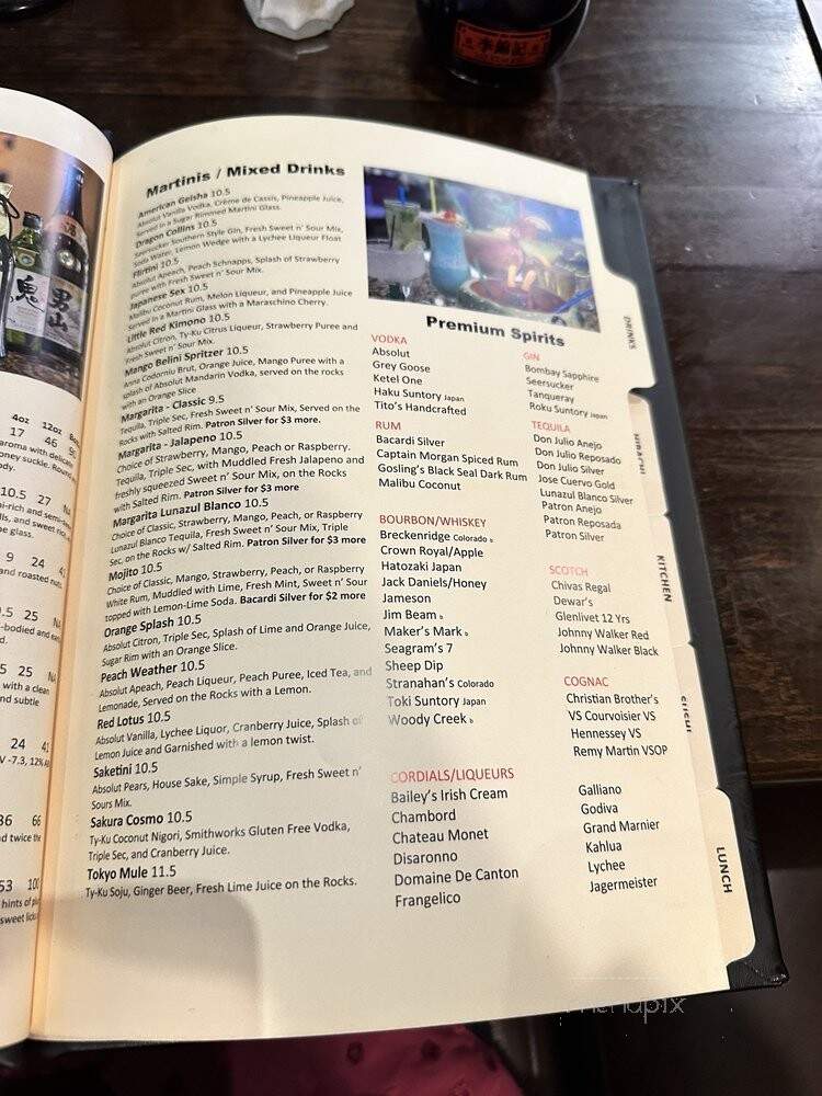 Sakura Hibachi & Sushi - Aurora, CO menu_pic