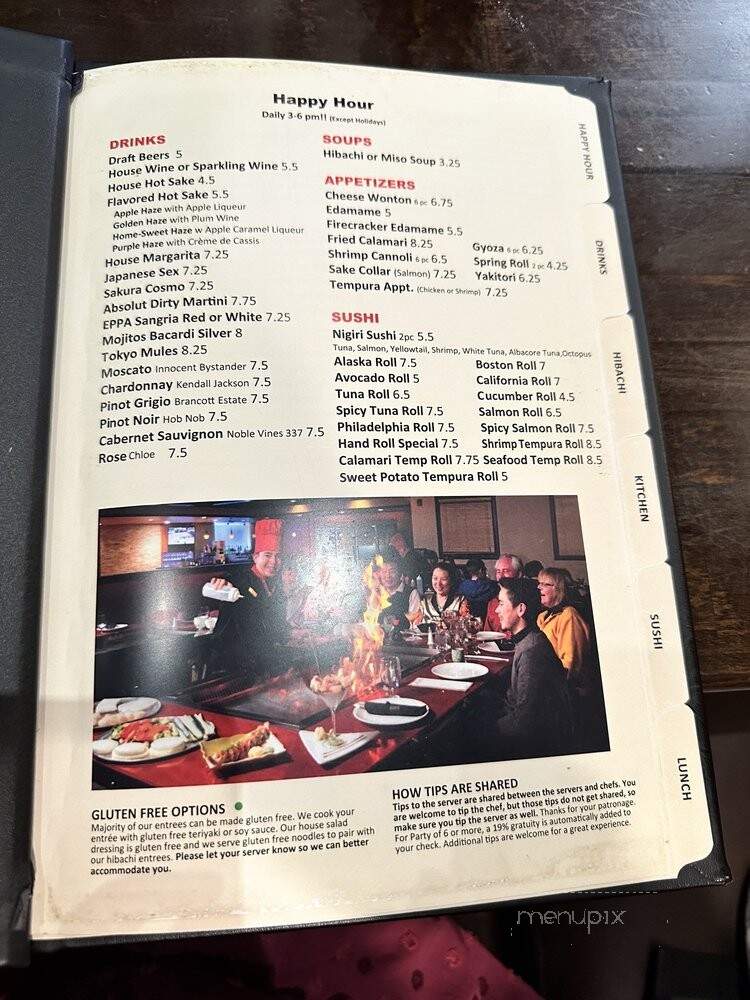 Sakura Hibachi & Sushi - Aurora, CO menu_pic