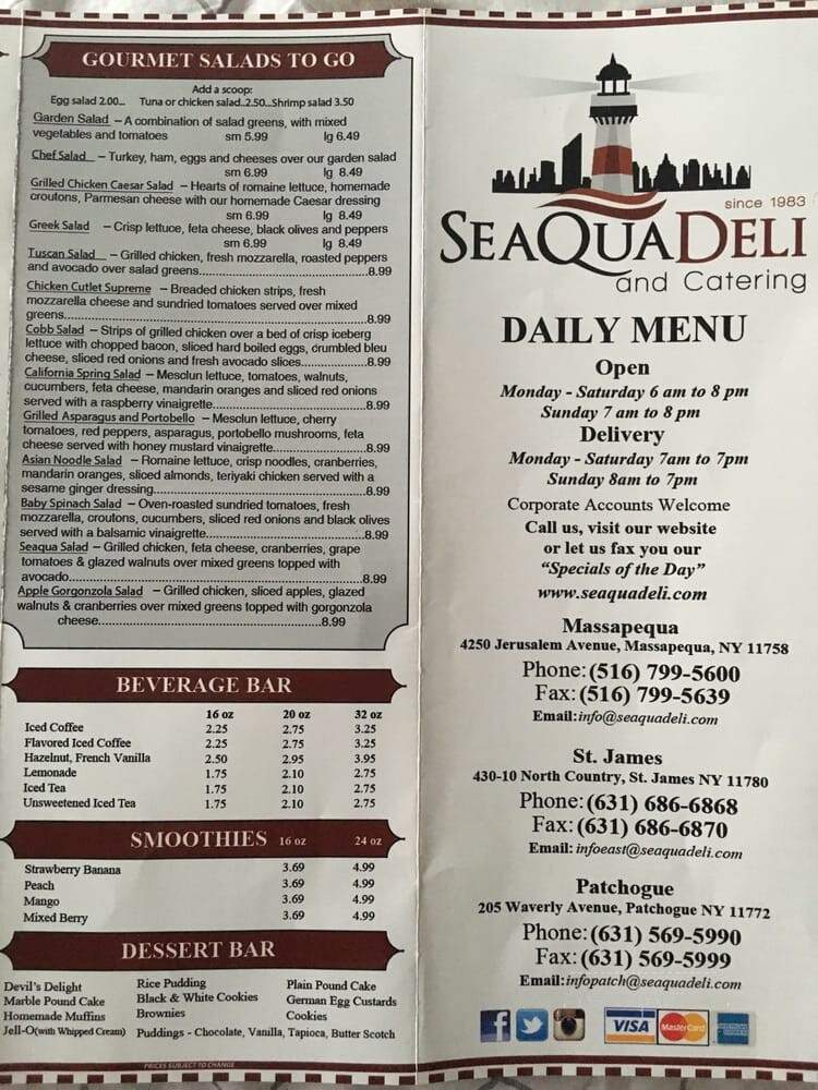 Seaqua Deli - Patchogue, NY menu_pic