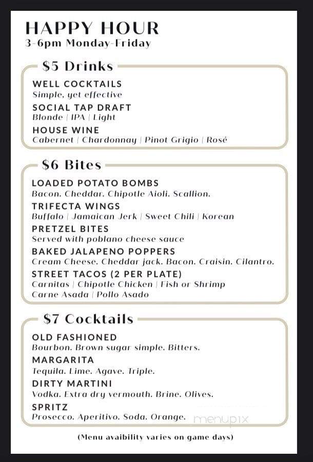 Social Tap - San Diego, CA menu_pic