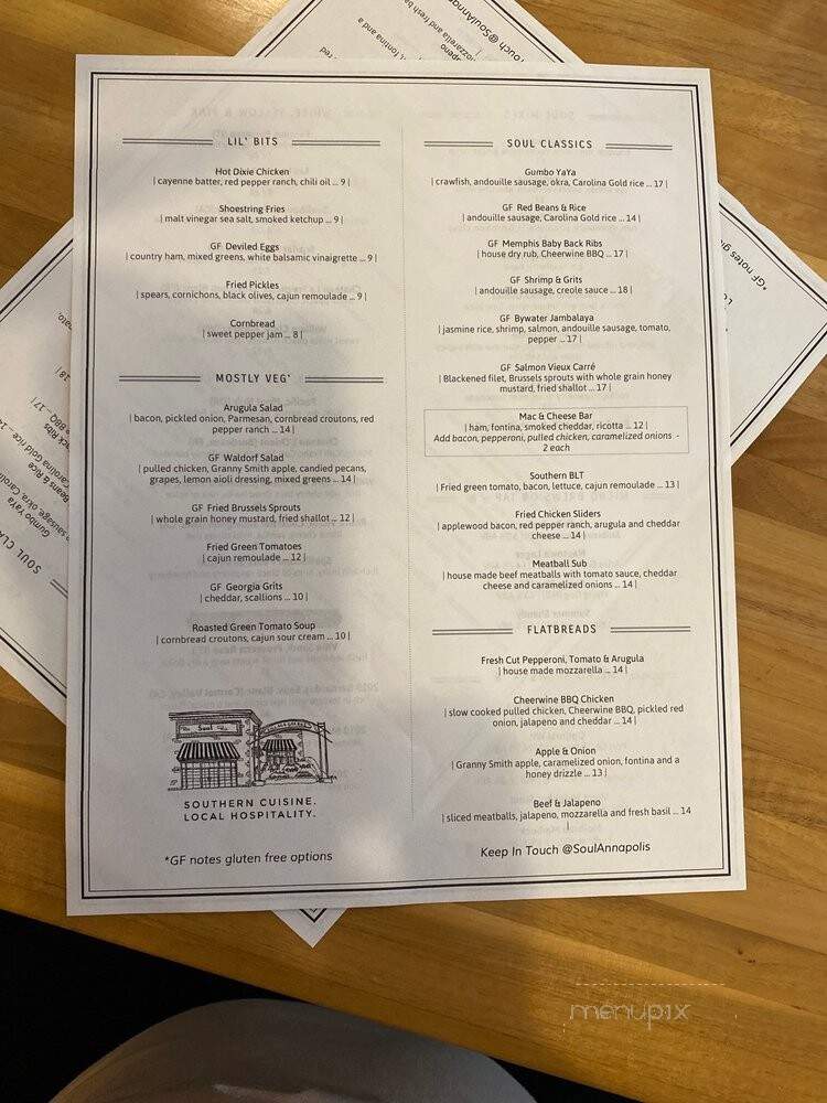 Soul - Annapolis, MD menu_pic