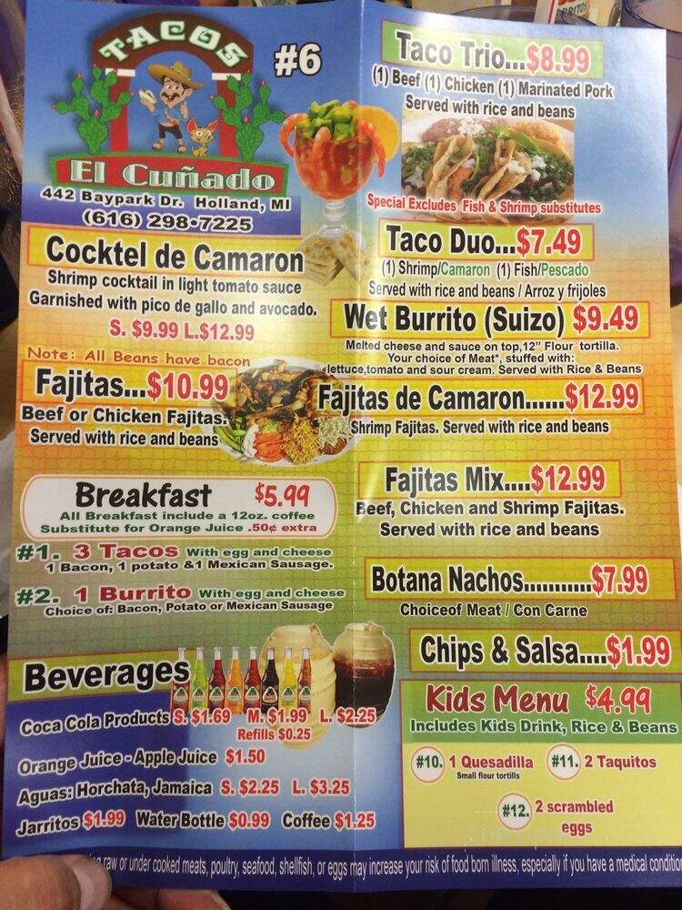 Tacos El Cunado - Holland, MI menu_pic