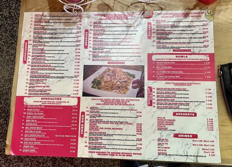 TG Express - Los Angeles, CA menu_pic