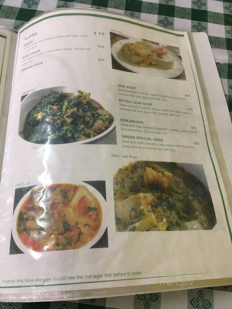 The Green Place Nigeria Restaurant - Brooklyn, NY menu_pic