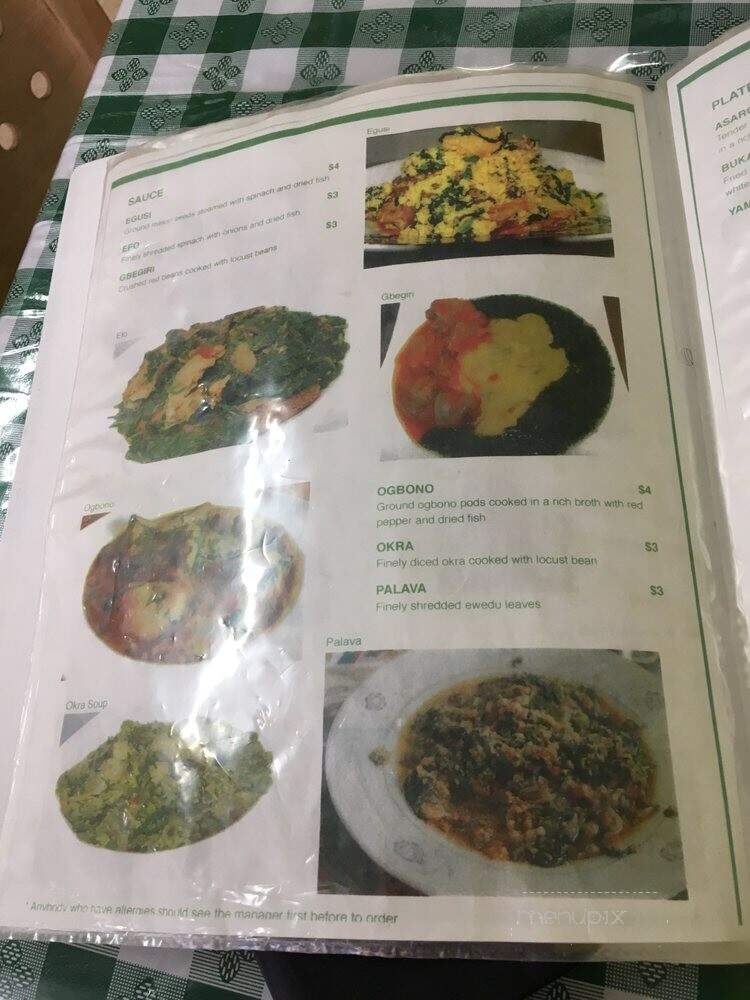 The Green Place Nigeria Restaurant - Brooklyn, NY menu_pic