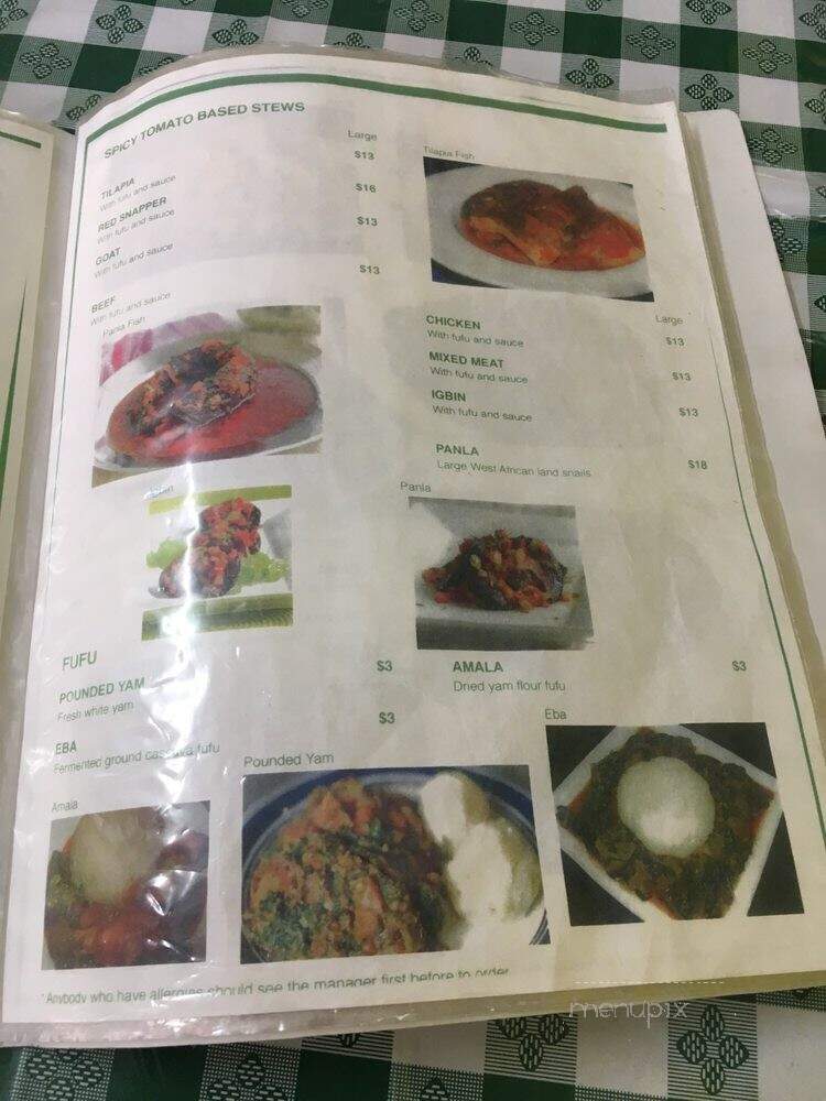 The Green Place Nigeria Restaurant - Brooklyn, NY menu_pic