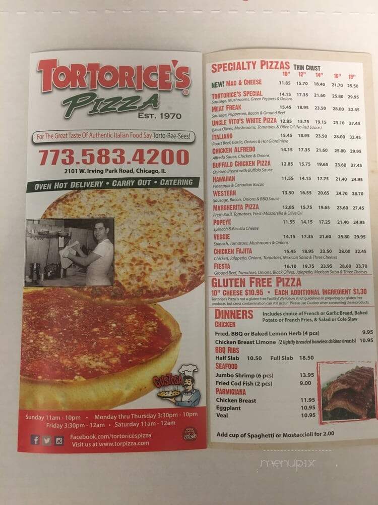 Tortorice's Pizza - Chicago, IL menu_pic