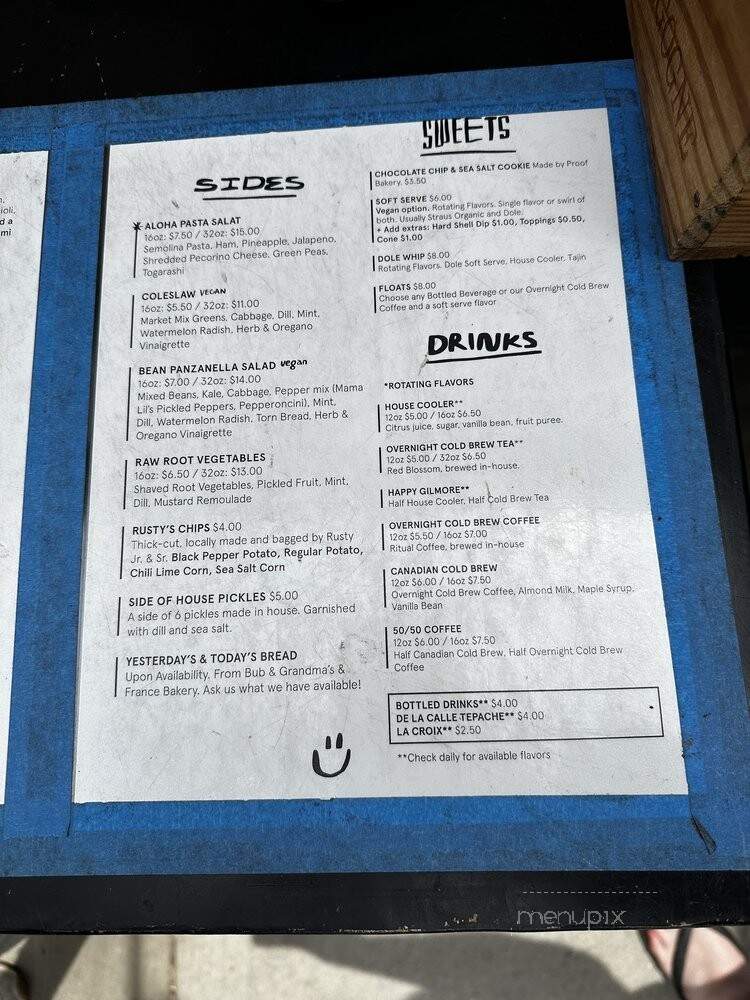 Wax Paper - Los Angeles, CA menu_pic
