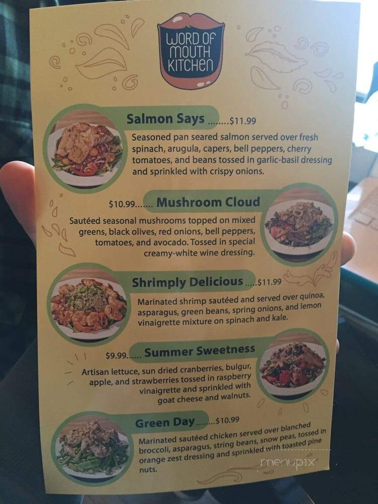 Word of Mouth Kitchen - San Diego, CA menu_pic