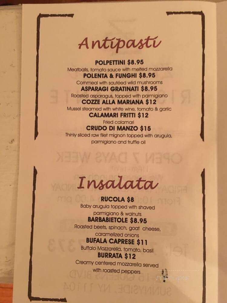 Zio Luigi - Sunnyside, NY menu_pic