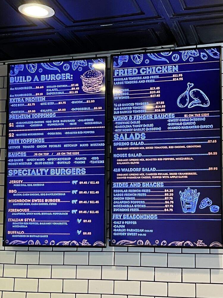 418 Burgers - Highland Park, NJ menu_pic
