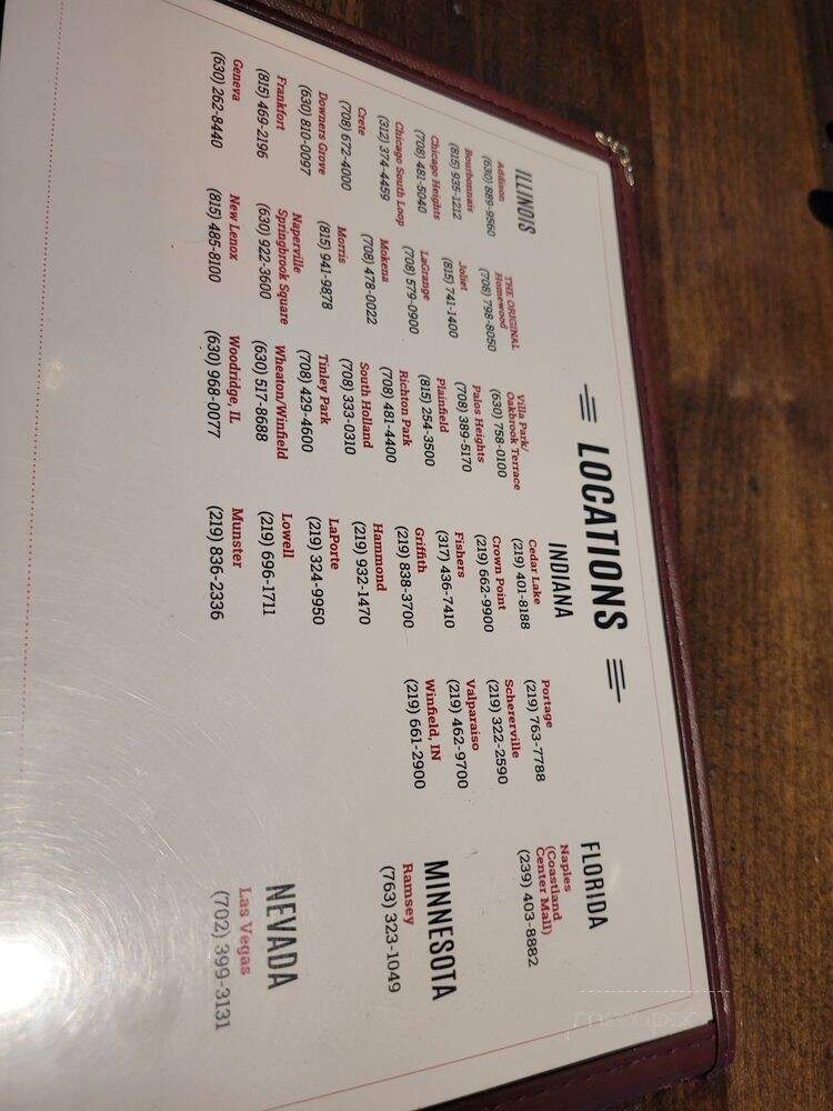 Aurelio's Pizza - Chicago, IL menu_pic