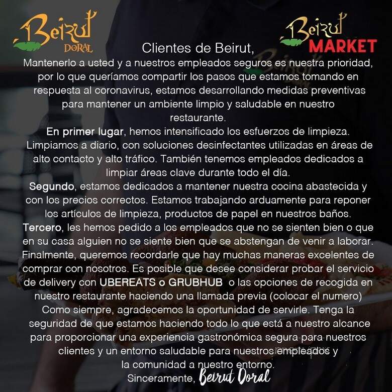 Beirut Doral - Doral, FL menu_pic