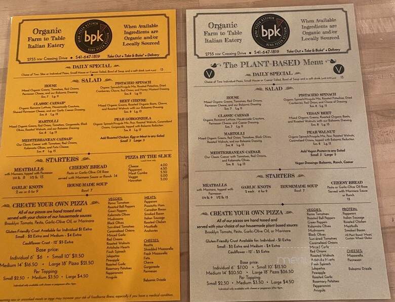 Bend Pizza Kitchen - Bend, OR menu_pic