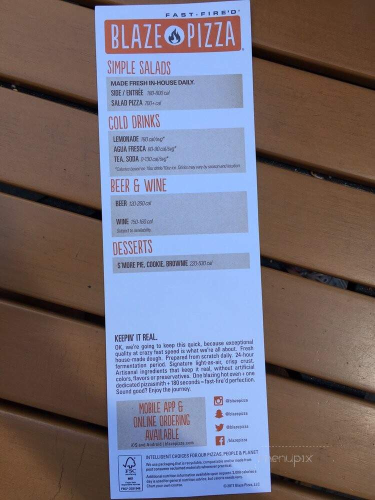 Blaze Fast-Fired Pizza - Universal City, CA menu_pic