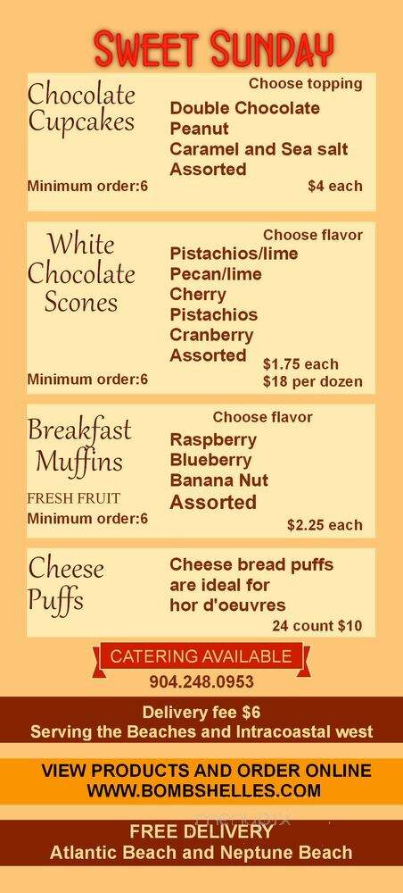 Bombshelles - Jacksonville, FL menu_pic