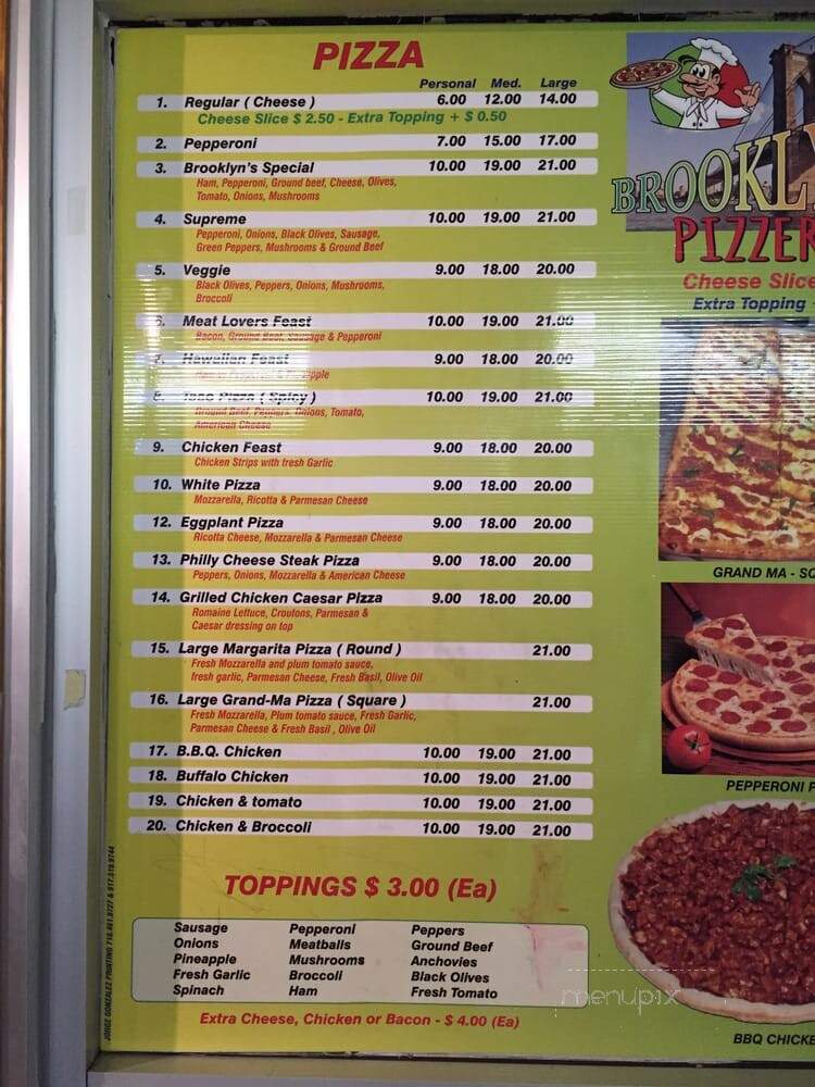 Brooklyn's Pizzeria - Harrisburg, NC menu_pic