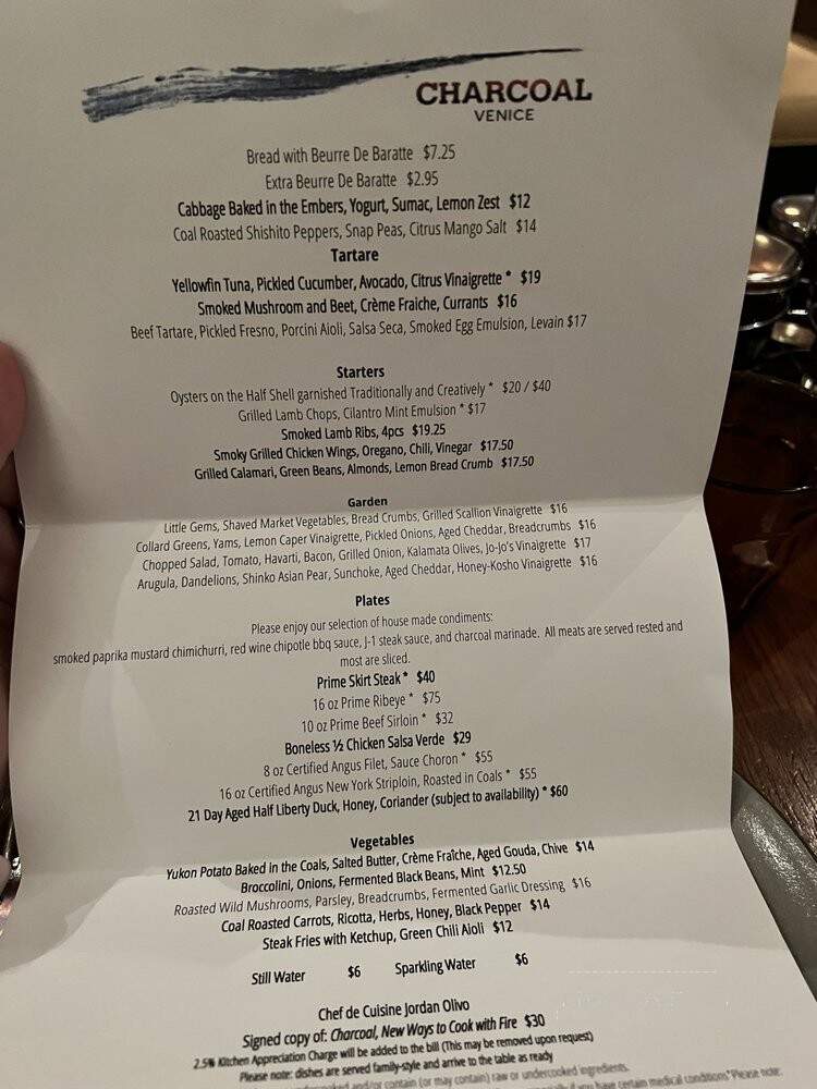 Charcoal Venice - Marina Del Rey, CA menu_pic